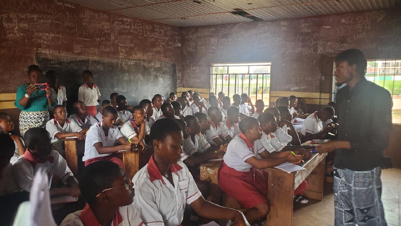 Classroom session with the students